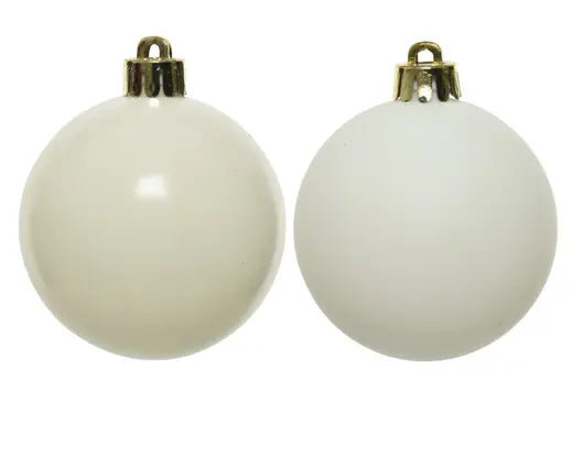 Shatterproof Christmas Baubles 10cm Wool  White– Pack of 4 - Image 2