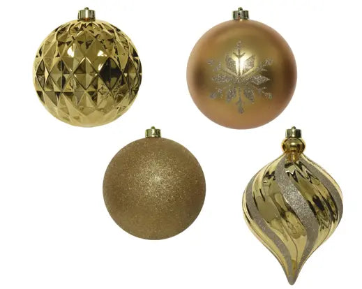 Luxury Pack Of 6 Shatterproof 15cm Baubles - Gold 25337 - Image 2