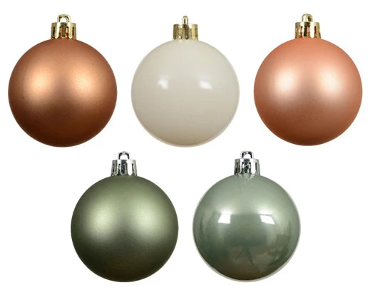 Box of 30 Bauble Cosy Colour Mix d6cm - Image 2