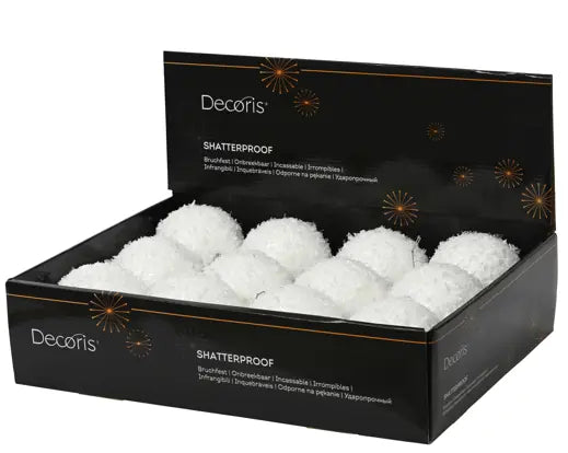 Snow Foam Bauble – Winter White 8cm - Image 2
