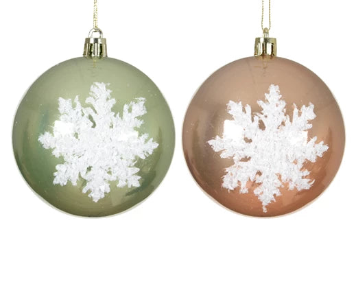 Bauble Plastic Shiny 2 Ass Assorted d8cm - Image 1