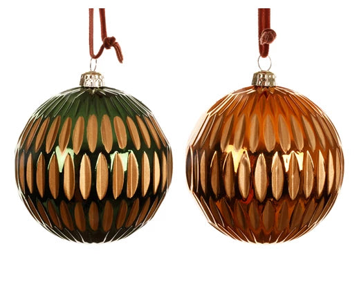 Bauble polystyrene shiny 2col assorted dia8cm - Image 1