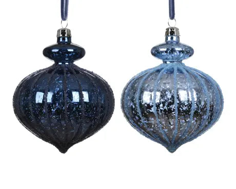 Bauble figure glass mix, night blue - blue dawn, L9.7cm x W2.8cm x H13.8cm - Image 1