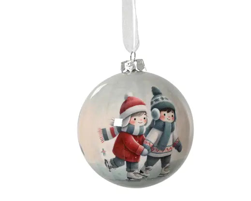 Baubles On Wire Polyfoam Shiny Snowfield, White/Colour(S), D.8cm - Image 1