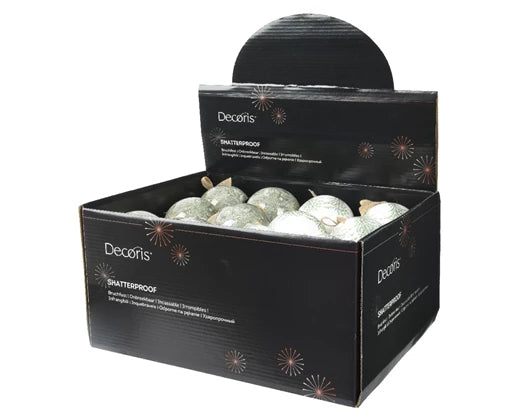 White and green tree design Christmas bauble, 8cm, festive decoration – Keans Claremorris