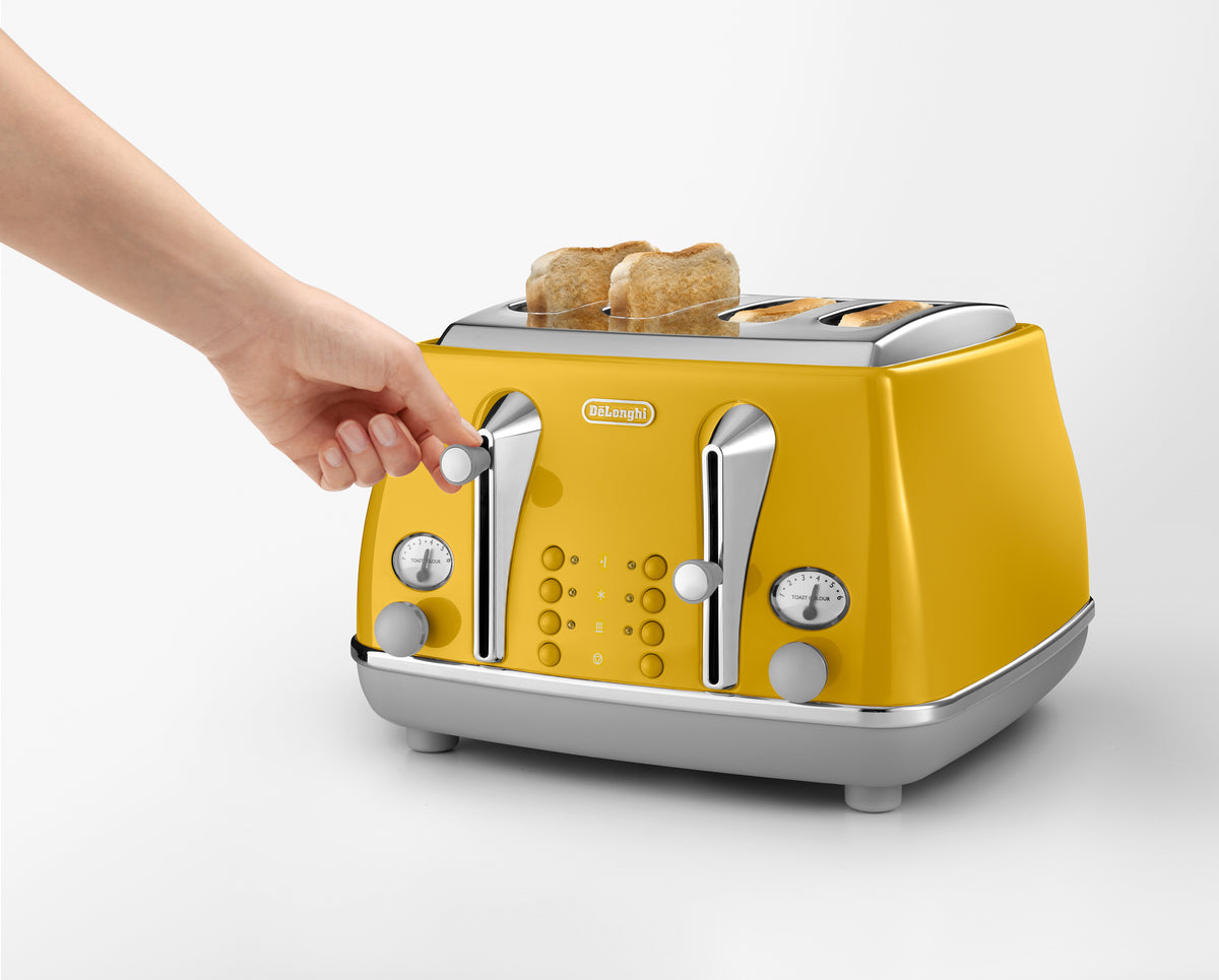 Delonghi Icona Capitals 4 Slice Toaster Yellow - Image 3