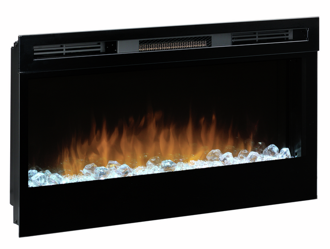 Dimplex Prism 34" electric fireplace with LED flames, remote control, adjustable thermostat, wall-mountable – Keans