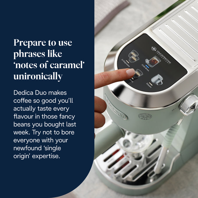 DeLonghi Dedica Duo Manual Espresso Coffee Maker with new Milk Frothing Function - Green Touch - Image 8