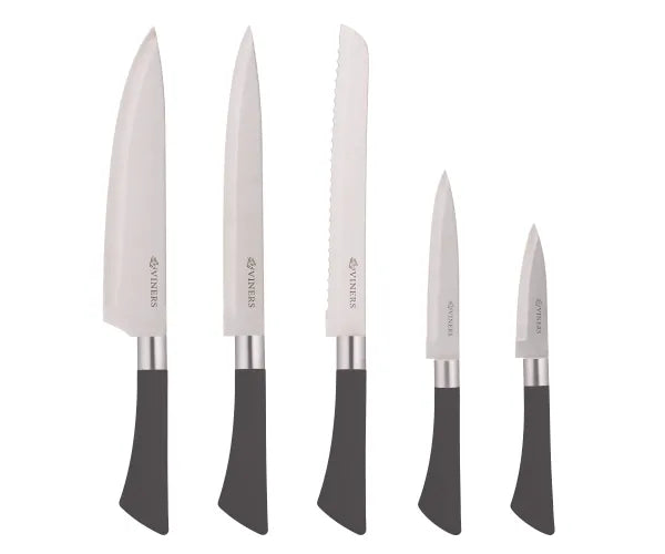 Allure 6 Piece Knife Block Set in Giftbox – Sharp Stainless Steel Knives with Wooden Block | Keans Claremorris