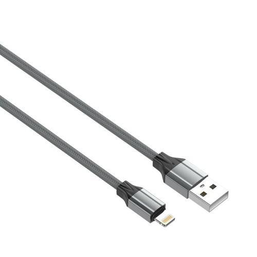 LD Lightning USB-A Braided Cable 1M, 30W fast charging, anti-tangle, high-speed data, frosted alumina shell - Keans