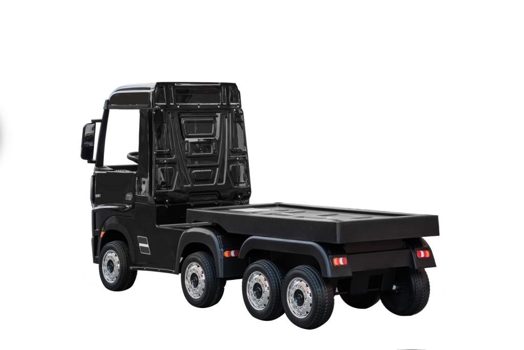 Licensed Scania 24v black ride-on truck with trailer for kids, electric powered, from Keans Claremorris store.