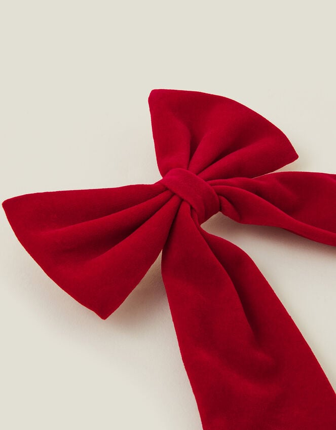 Velvet Bow with Hanger – 38cm (bright Red) - Image 1