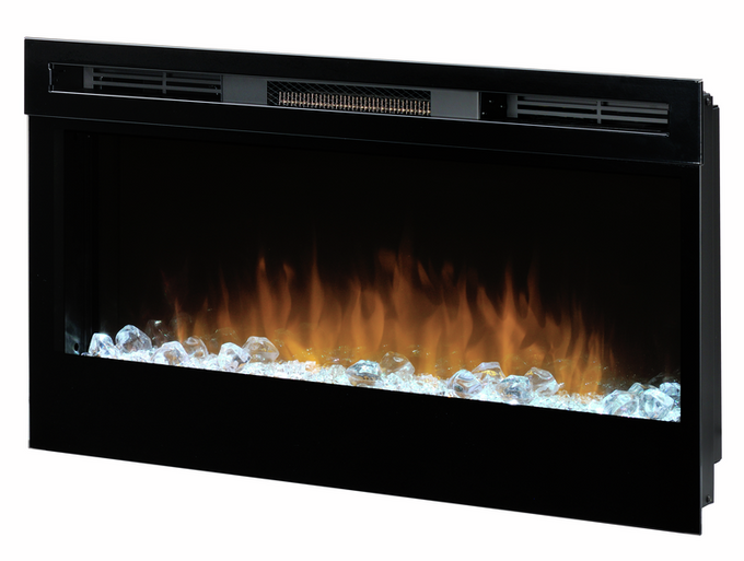 Dimplex Prism 34" Electric Fireplace with realistic flame effect, sleek design – available at Keans Claremorris