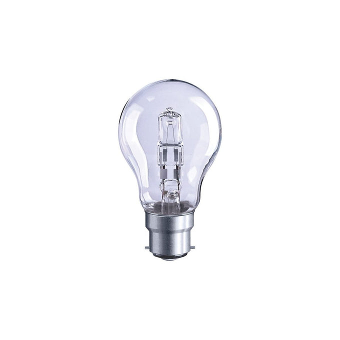 Solus 60W=46W BC Clear Halogen E-Saver Bulb, A55, dimmable, 2700K warm light, 2000hr lifespan – Keans Claremorris