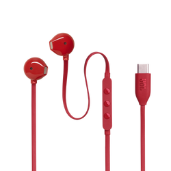 JBL Tune 305C USB-C Wired Earbuds High Resolution Red| JBLT305CRED