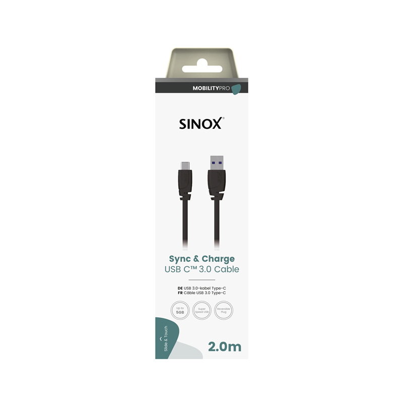 Sx USB-C to USB-A 3.0 cable 2m black, 5Gbps data transfer, 15W charging, USB 3.0 Gen 1 – Keans Claremorris