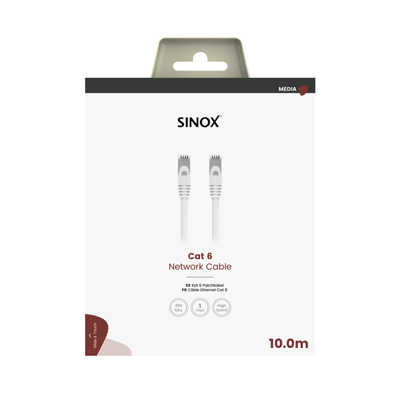 Sx Cat6 Cable 10m White UTP, 250MHz, 1Gbps High-Speed Network Cable by Keans Claremorris