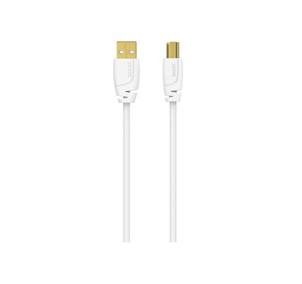 White 5m USB A to USB B printer cable, model 052702, compatible with printers – Keans Claremorris