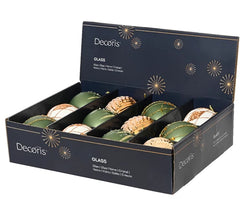 Baubles Glass Matt - Shiny Glitter 4Ass Assorted dia8cm