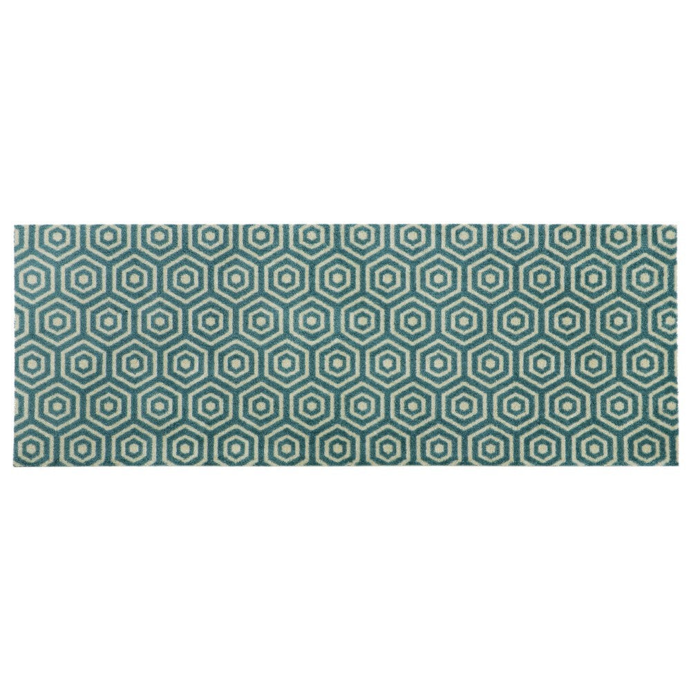Mega Runner geo hex pattern rug 57x150cm, durable floor runner by Keans Claremorris