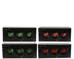 Baubles GLASS Matt With Decal 4, Assorted, D.8cm box 3 ?