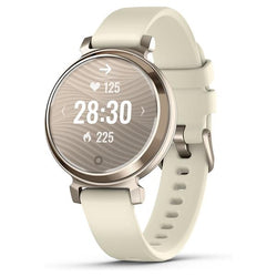 Garmin Lily 2 Sport Smartwatch in Cream Gold with Coconut Silicone Band, health tracking, 5-day battery, at Keans Claremorris