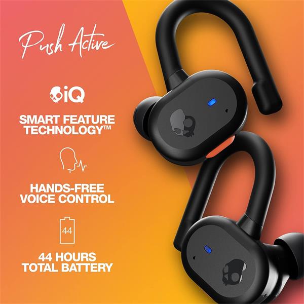 Skullcandy Push Active True Wireless In-Ear Black earbuds, sweat-resistant, secure fit – available at Keans Claremorris