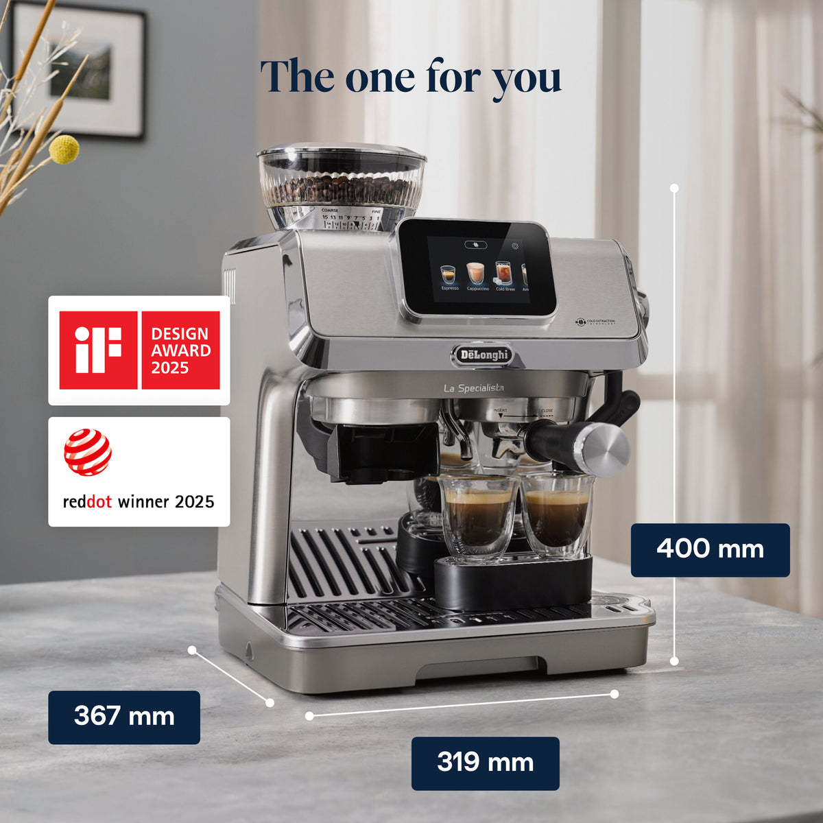 De'Longhi La Specialista Touch Bean-to-Cup Coffee Machine | EC9455.M | Stainless Steel - Image 3