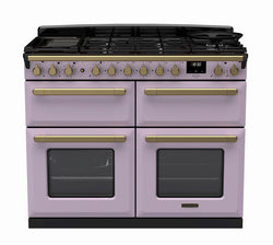 Rangemaster Dual Fuel Estel Deluxe 110cm Slow Cook Oven Antique Brass Trim