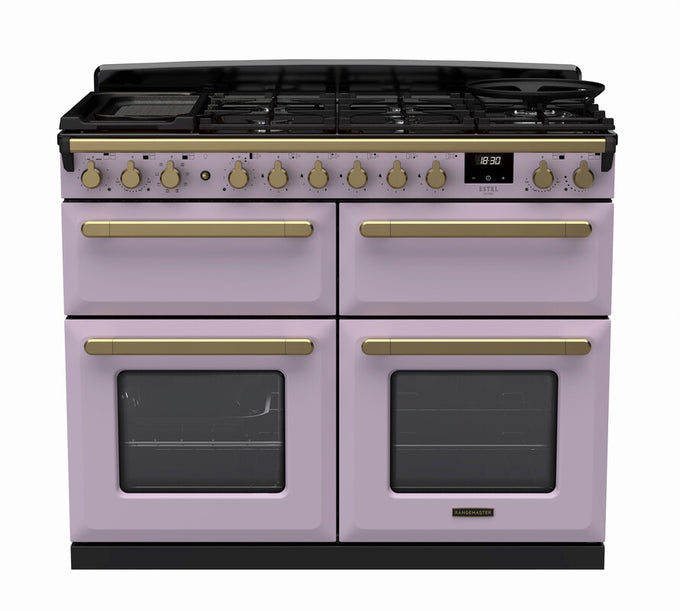 Rangemaster Dual Fuel Estel Deluxe 110cm Slow Cook Oven Antique Brass Trim - Image 8