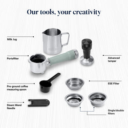 DeLonghi Dedica Duo Manual Espresso Coffee Maker with new Milk Frothing Function - Green Touch