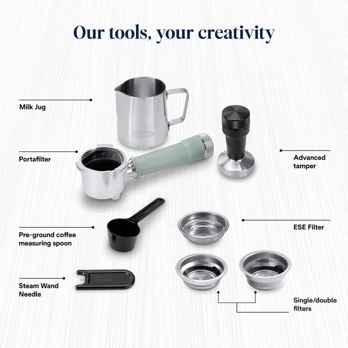 DeLonghi Dedica Duo Manual Espresso Coffee Maker with new Milk Frothing Function - Green Touch - Image 15