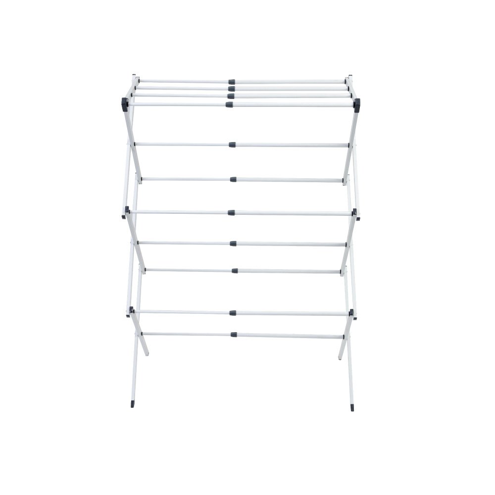 LaundryWORX Premium Extendable Clothes Airer 8m drying space, durable carbon steel, foldable, space-saving at Keans