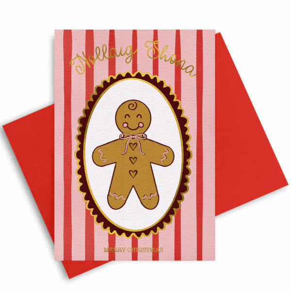 Christmas Gingerbread Card (Gold Foil)