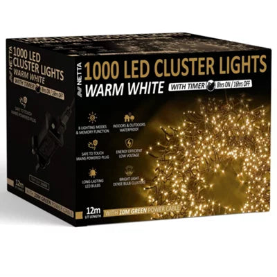 1000 Cluster Light/Multi Function/White and Warm White - Image 1