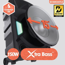 Oakcastle PS500 Portable Karaoke Party Speaker with mic input, Bluetooth, and rechargeable battery – Keans Claremorris