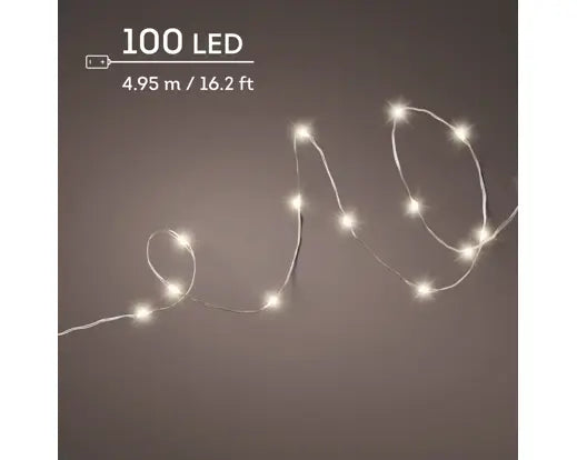 100 LED Micro String Lights – Warm White – 4.95m 