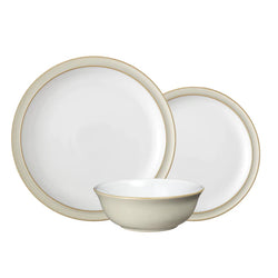 Denby Linen 12 Piece Dinner Set with elegant stoneware design, available at Keans Claremorris.