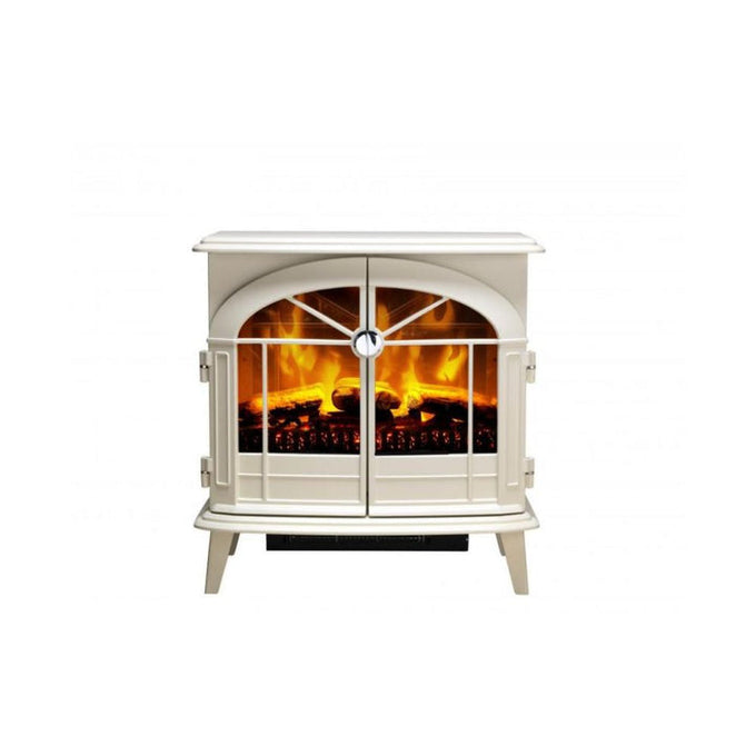 Dimplex Fullerton freestanding electric stove in matt white with Optiflame LED, remote control, 2kW heater – Keans