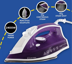 Russel Hobbs Glide Steam Iron Purple