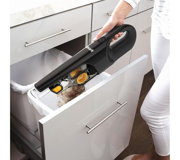 SHARK CH950UKT handheld vacuum cleaner in black, lightweight and powerful, available at Keans Claremorris.
