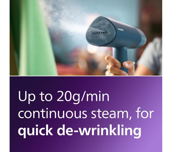 PHILIPS STH3000/26 Blue Clothes Steamer for quick wrinkle removal - Available at Keans Claremorris