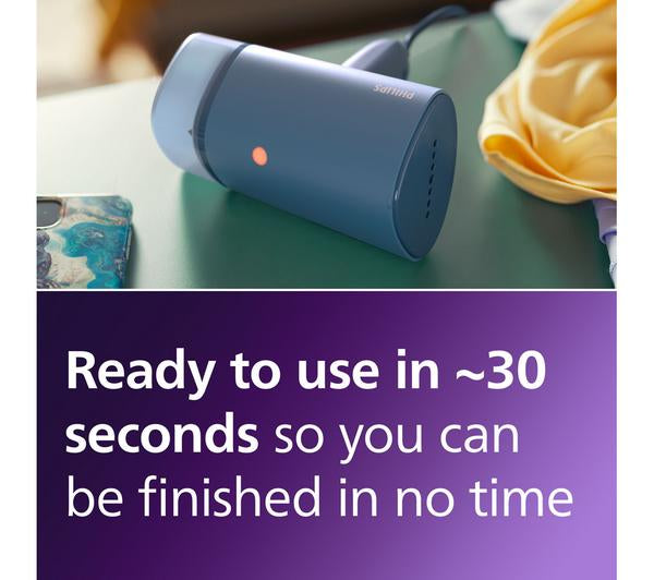 PHILIPS STH3000/26 Blue Clothes Steamer for quick wrinkle removal - available at Keans Claremorris
