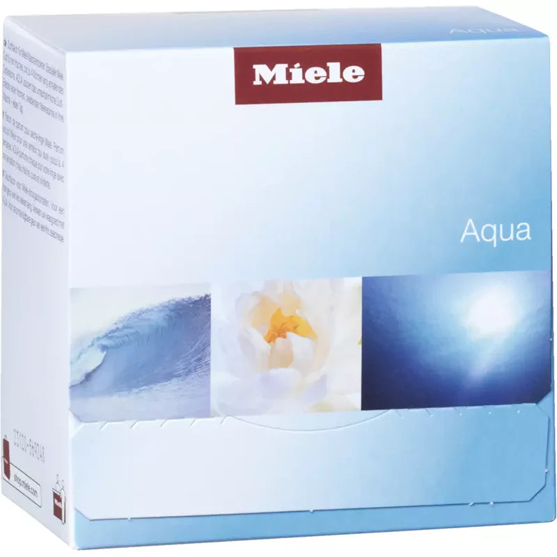 Miele Aqua 12.5ml fragrance flacon for 50 drying cycles, fresh scent for Miele T1 dryers, available at Kean’s Claremorris. –
