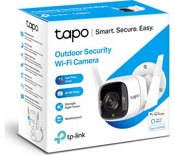 Tapo C320WS 2K WiFi Outdoor Security Camera with night vision and motion detection – available at Keans Claremorris