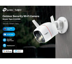 Tapo C320WS 2K WiFi Outdoor Security Camera with night vision, motion detection – available at Keans Claremorris