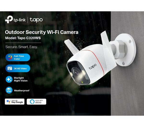 Tapo C320WS 2K WiFi Outdoor Security Camera with night vision, motion detection – available at Keans Claremorris