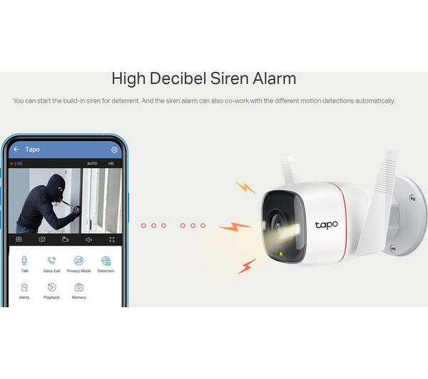 Tapo C320WS 2K WiFi Outdoor Security Camera with night vision and motion detection – available at Keans Claremorris