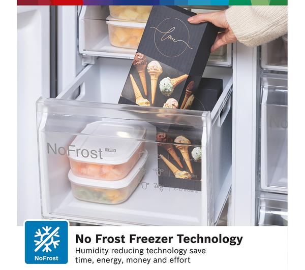 BOSCH KFN96VPEAG Inox fridge freezer, stainless steel finish, spacious design – available at Keans Claremorris.