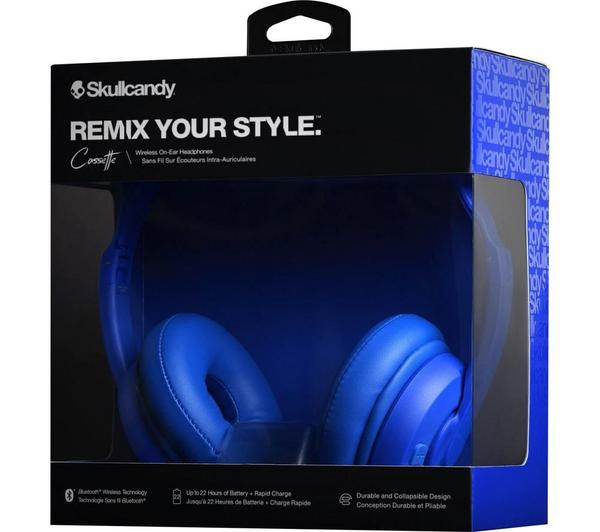 Skullcandy Cassette Wireless On-Ear Headphones in Blue – Bluetooth, Comfortable Fit | Keans Claremorris